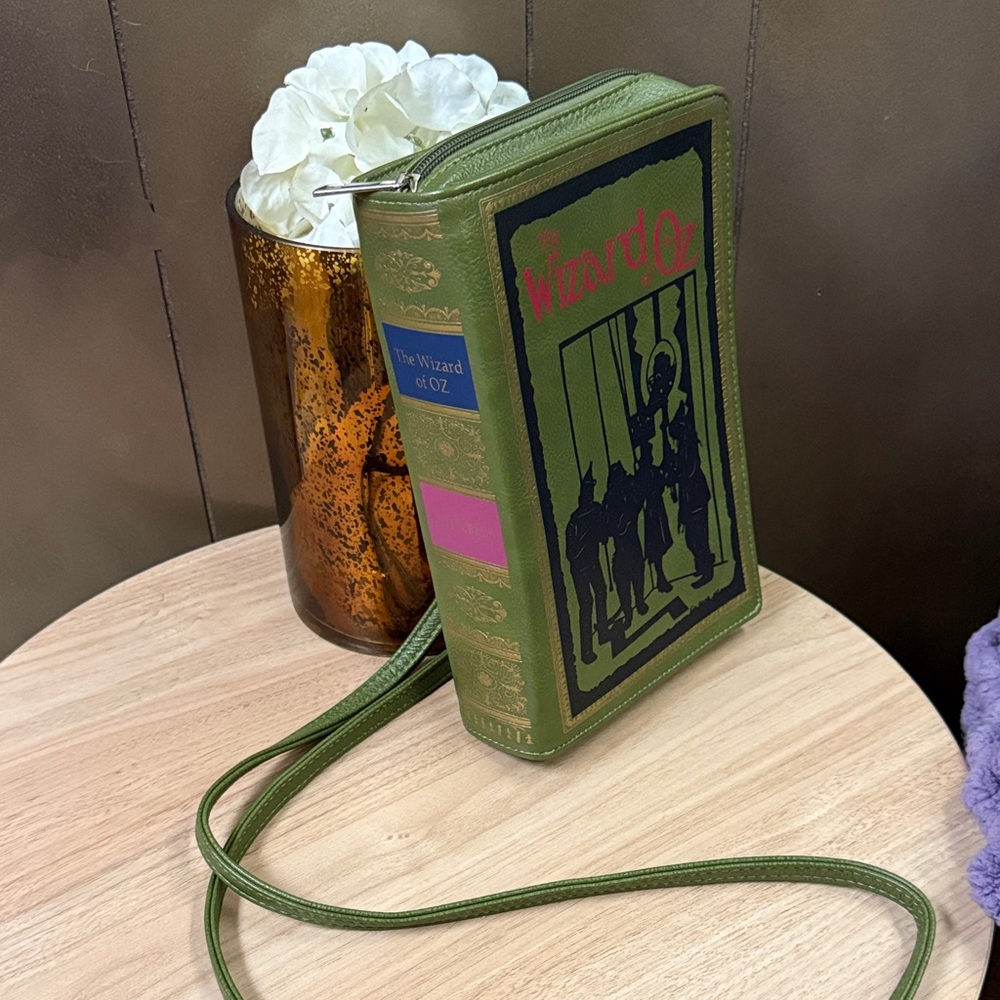The Wizard of Oz Book-Shaped Crossbody Bag in Olive Green